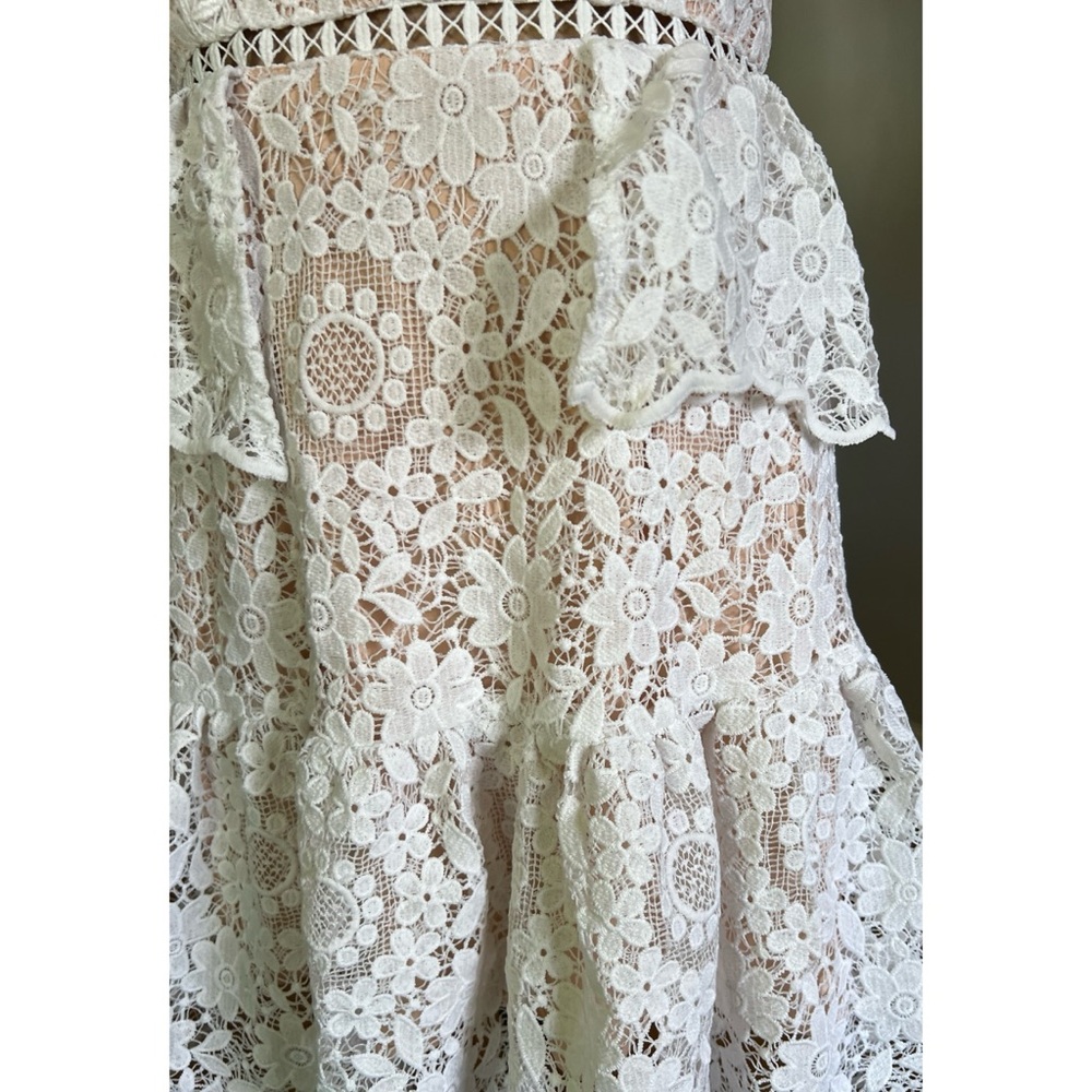 Showpo Monay Ruffle Hem Lace Mini Dress US 6 - Picture 7 of 15